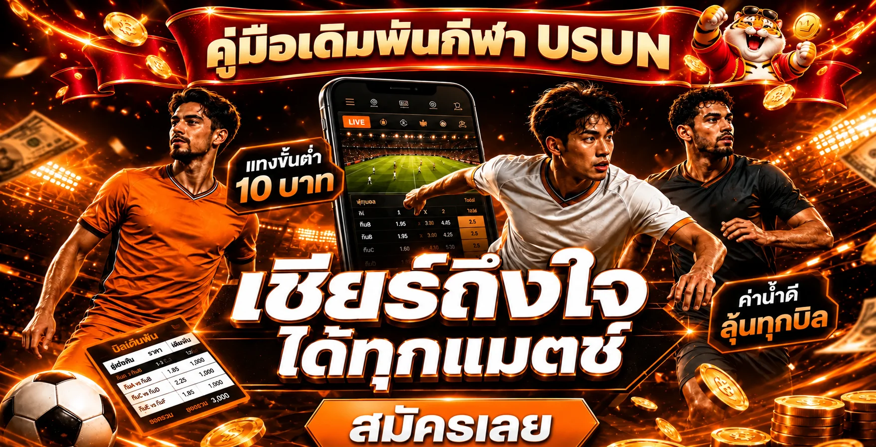 USUN คู่มือเดิมพันกีฬา | Handicap, Mix และบอลสด